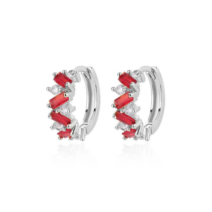 Sparkling Diamond Drop Hoop Earrings