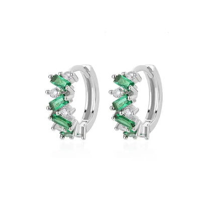Sparkling Diamond Drop Hoop Earrings