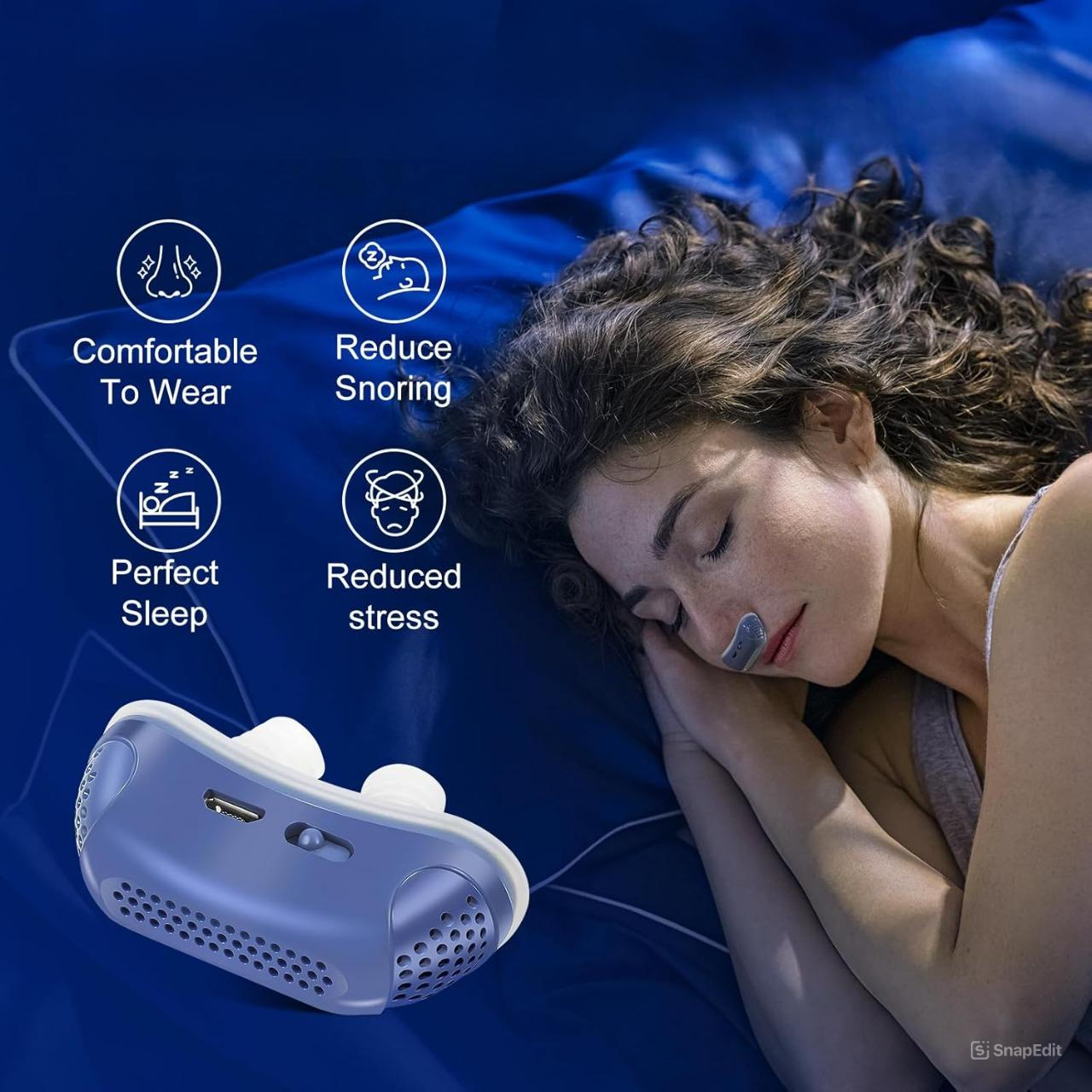 Quiet Sleep Apnea Relief Nighttime Breathing Aid Device