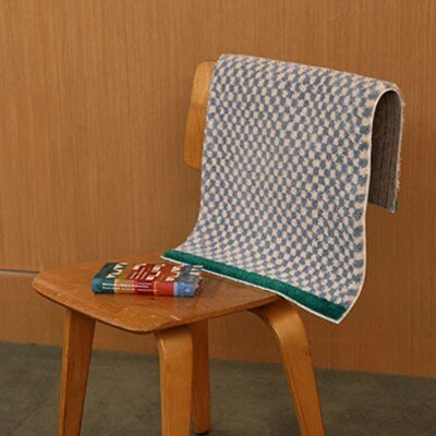 Plush Checkered Bathroom Mat