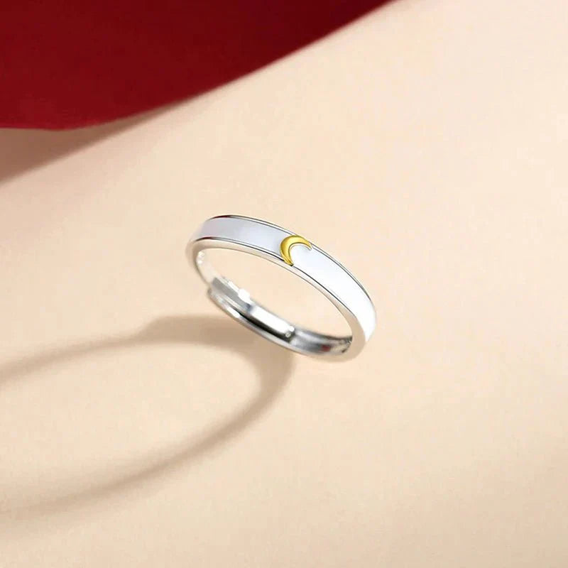His & Hers Moon Star Couple Rings