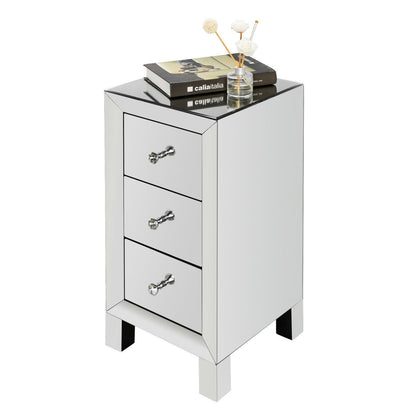 Modern 3 Drawer White Nightstand Table - Halri