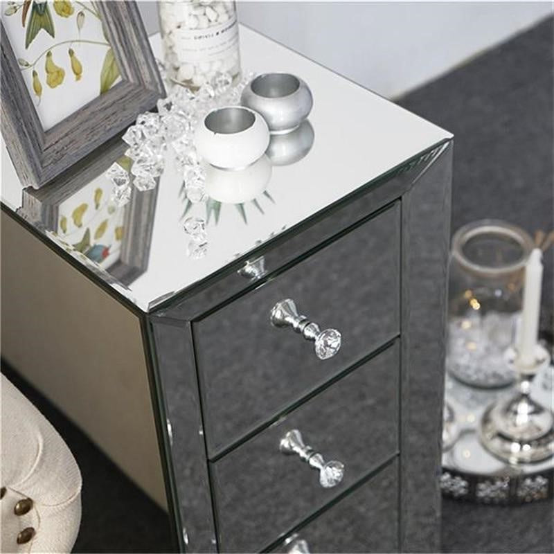 Modern 3 Drawer White Nightstand Table