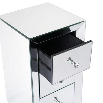 Modern 3 Drawer White Nightstand Table