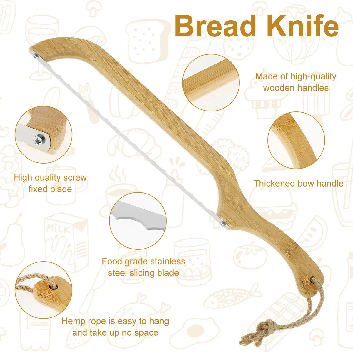 Comfort Grip Bread Knife with Sharp Stainless Steel Blade