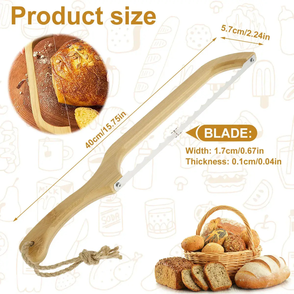 Comfort Grip Bread Knife with Sharp Stainless Steel Blade