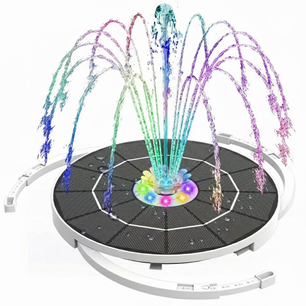Outdoor Fountain Pump Kit with LED Lights and Long Battery Life - Halri
