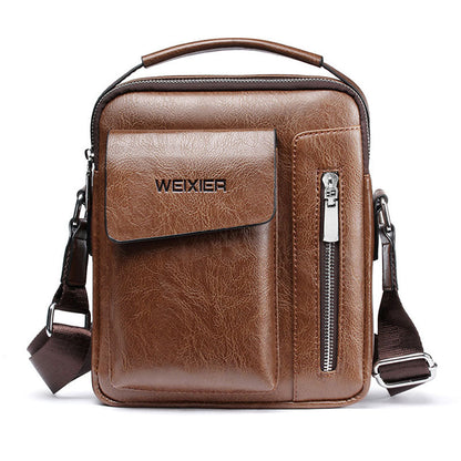 Stylish Men's Crossbody Bag - Faux Leather Satchel - Halri