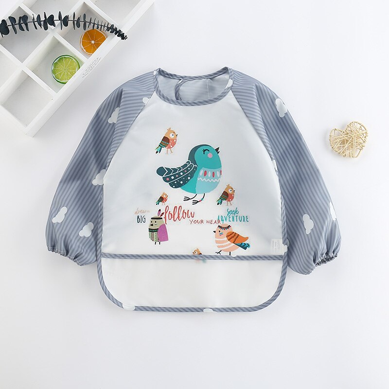 Baby Splash Proof Apron Bib with Long Sleeves