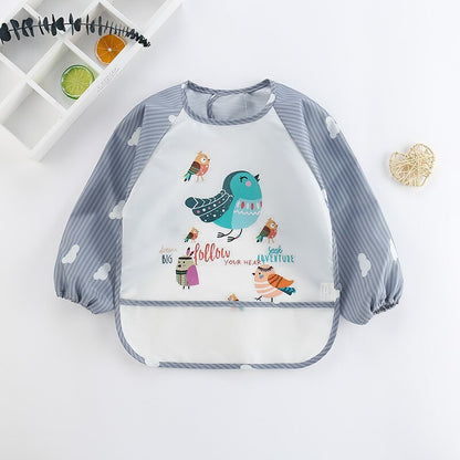 Baby Splash Proof Apron Bib with Long Sleeves
