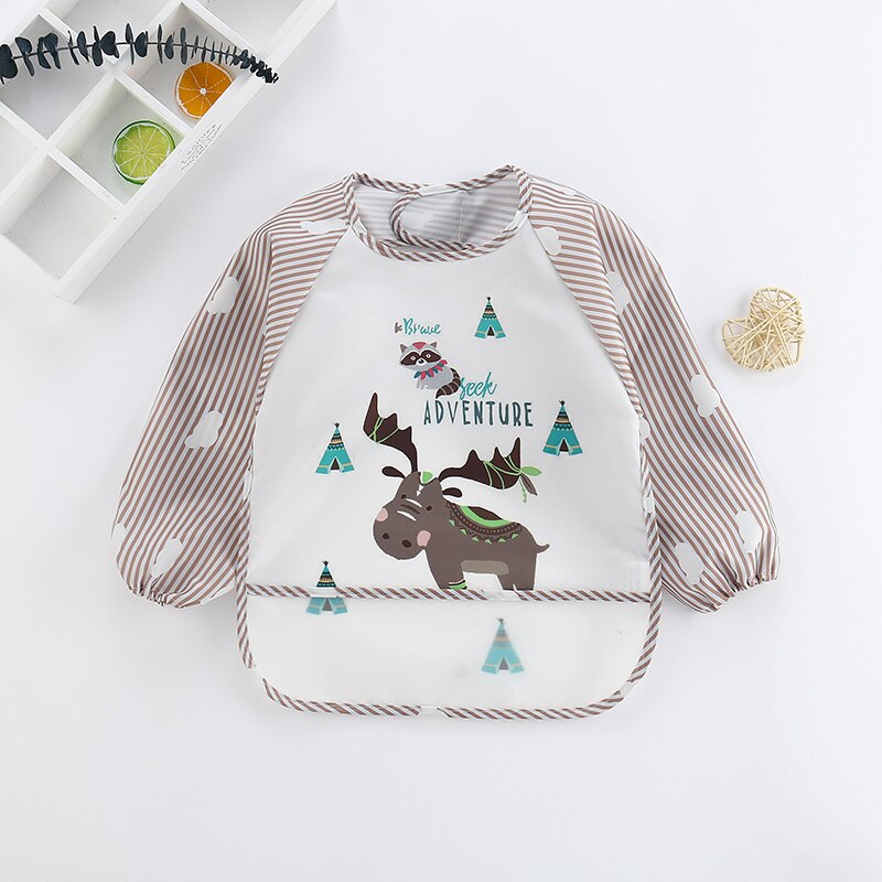 Baby Splash Proof Apron Bib with Long Sleeves