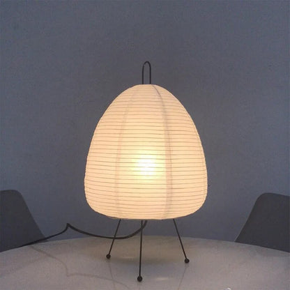 Asian Style Rice Paper Table Light Warm Glow Lamp