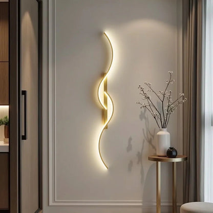 Sleek Contemporary Wavy LED Wall Lamp - Halri