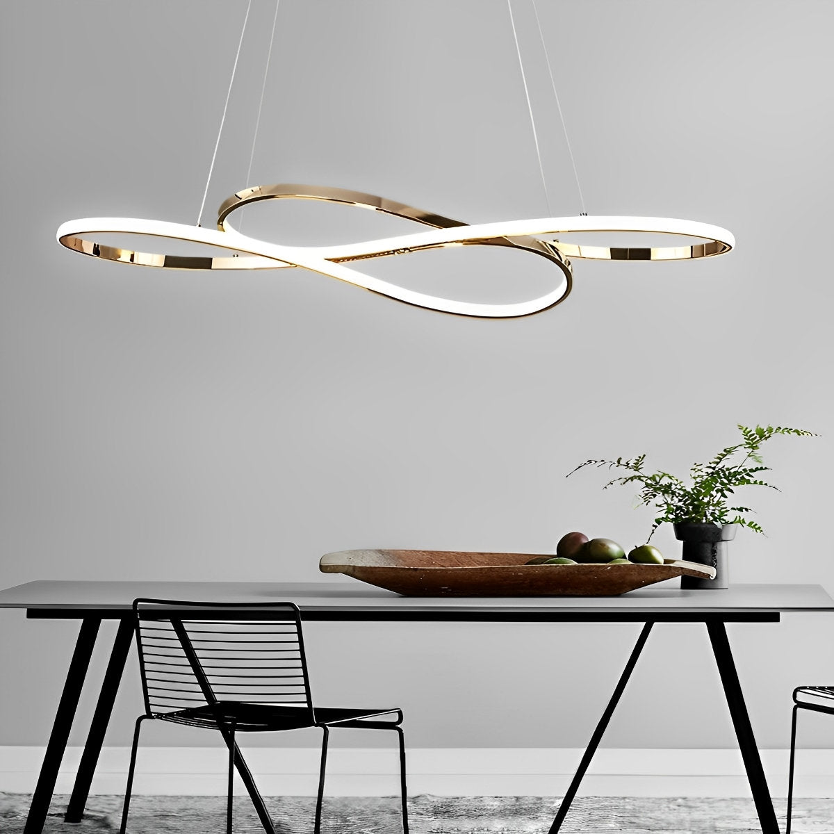 Stylish Curved 8 Led Dimmable Pendant Light Fixture - Halri