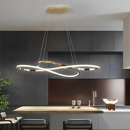 Stylish Curved 8 Led Dimmable Pendant Light Fixture