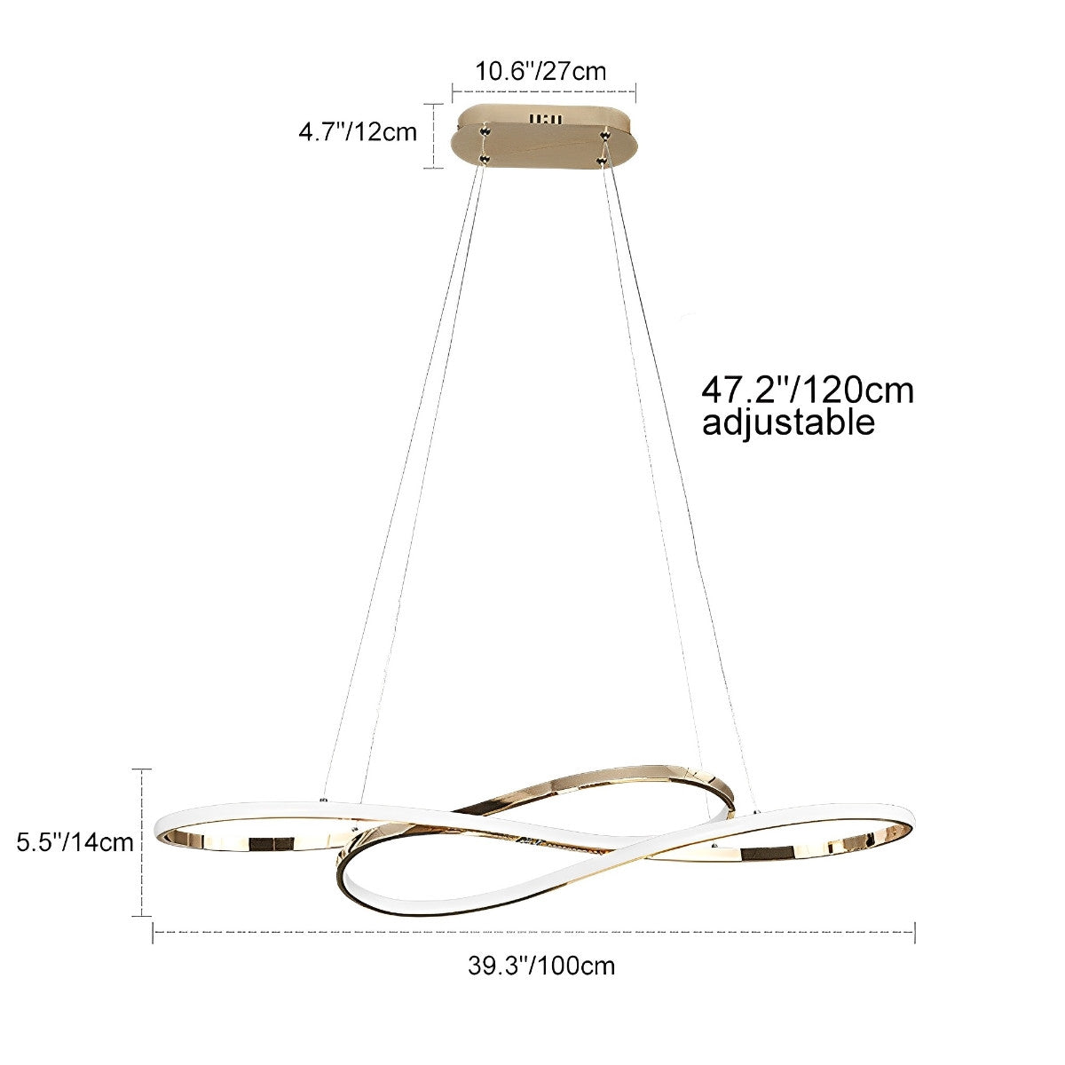 Stylish Curved 8 Led Dimmable Pendant Light Fixture
