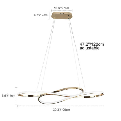Stylish Curved 8 Led Dimmable Pendant Light Fixture