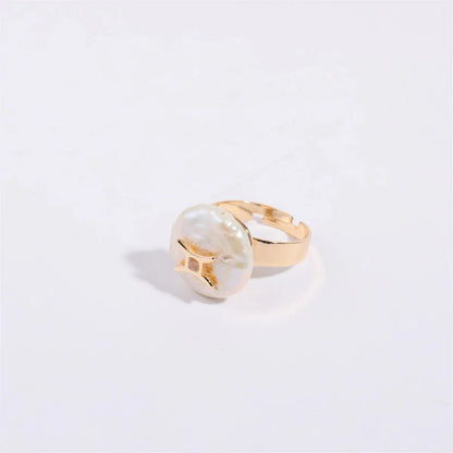 Big Astrology Pearl Cocktail Ring