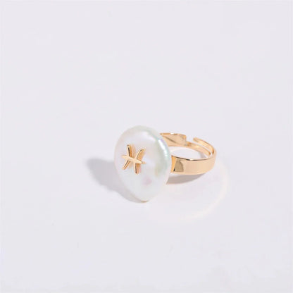 Big Astrology Pearl Cocktail Ring