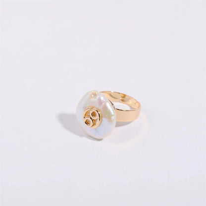 Big Astrology Pearl Cocktail Ring
