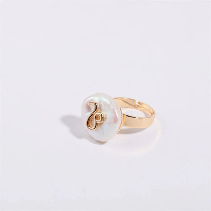 Big Astrology Pearl Cocktail Ring