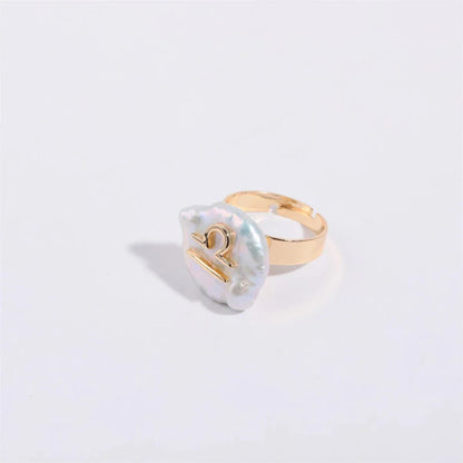 Big Astrology Pearl Cocktail Ring