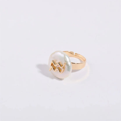 Big Astrology Pearl Cocktail Ring